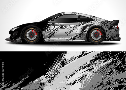 Abstract background racing sport car for wrap decal sticker design and vehicle livery