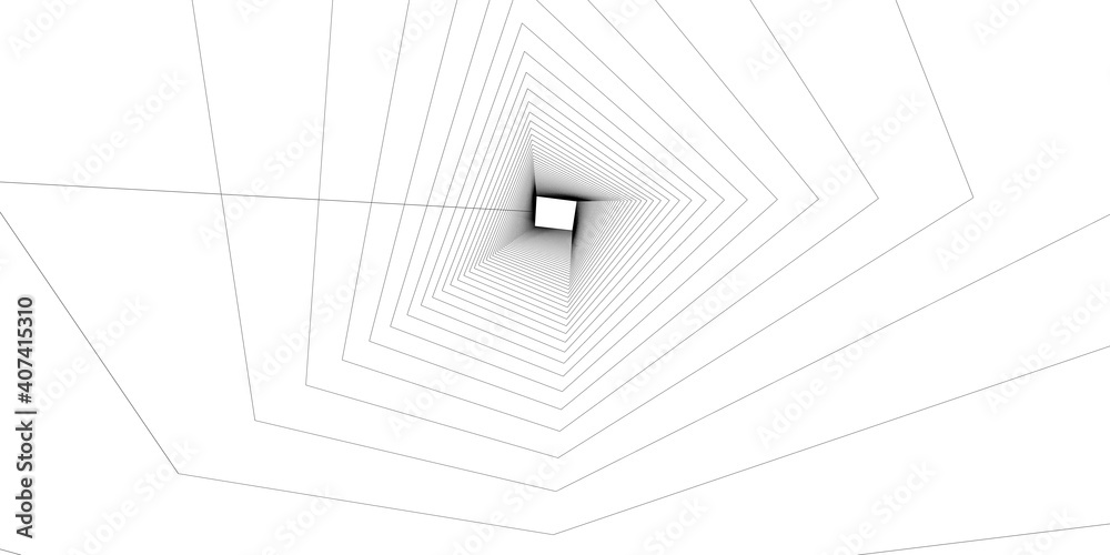 Modern architecture wireframe, Abstract architectural background, 3D Illustration Modern architecture wireframe, Abstract architectural background, 3D Illustration