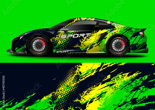 Abstract background racing sport car for wrap decal sticker design and vehicle livery