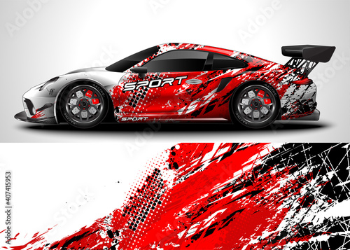 Abstract background racing sport car for wrap decal sticker design and vehicle livery