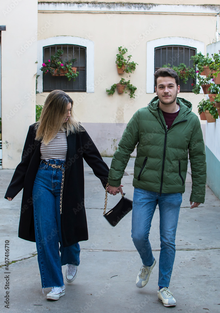 A Couple Having Fun In The Street.
Stock Photo Of Happy Moment Of A Caucasian Couple Of Lovers Having Fun In The Street. They Are In Extremadura- Spain
