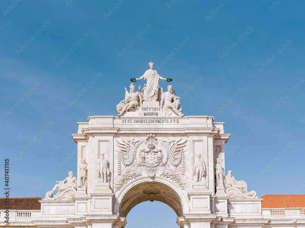 Obraz premium Lisbon Famous Buildings | Architecture Travel Photography Print Portugal | Arco da Rua Augusta