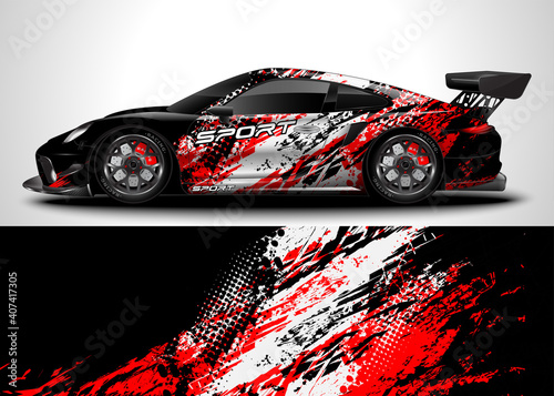 Abstract background racing sport car for wrap decal sticker design and vehicle livery