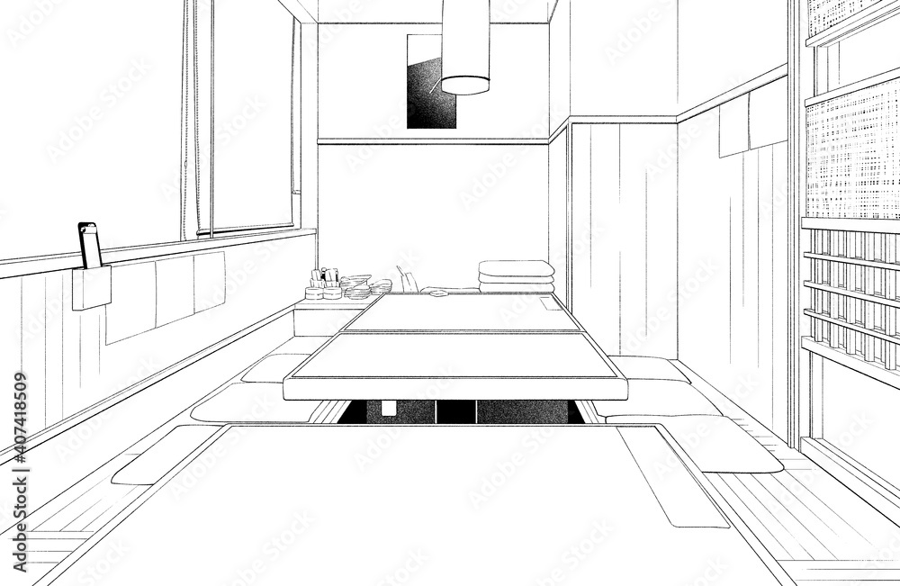 漫画風ペン画イラスト　店舗_居酒屋