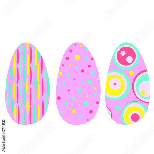 vector illustration holiday bright easter, easter eggs