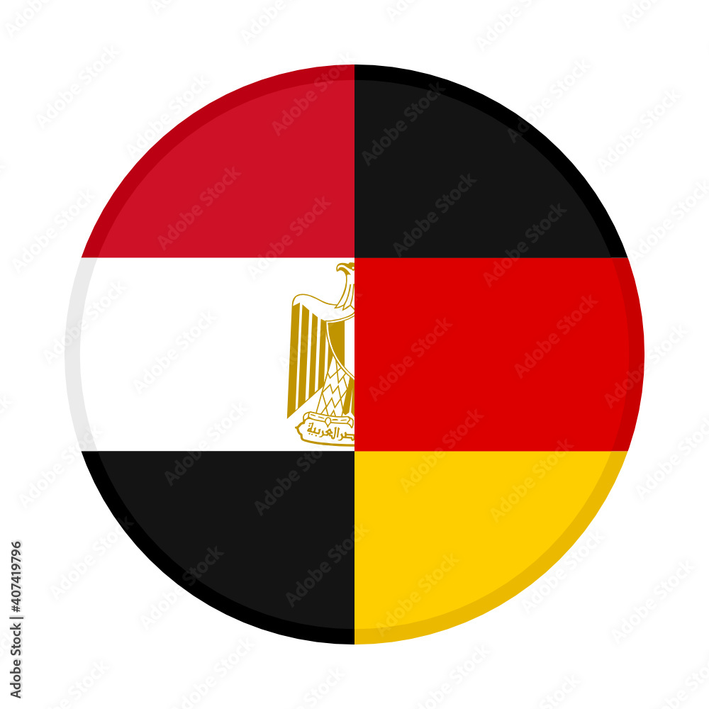 Obraz premium round icon with egypt and germany flags