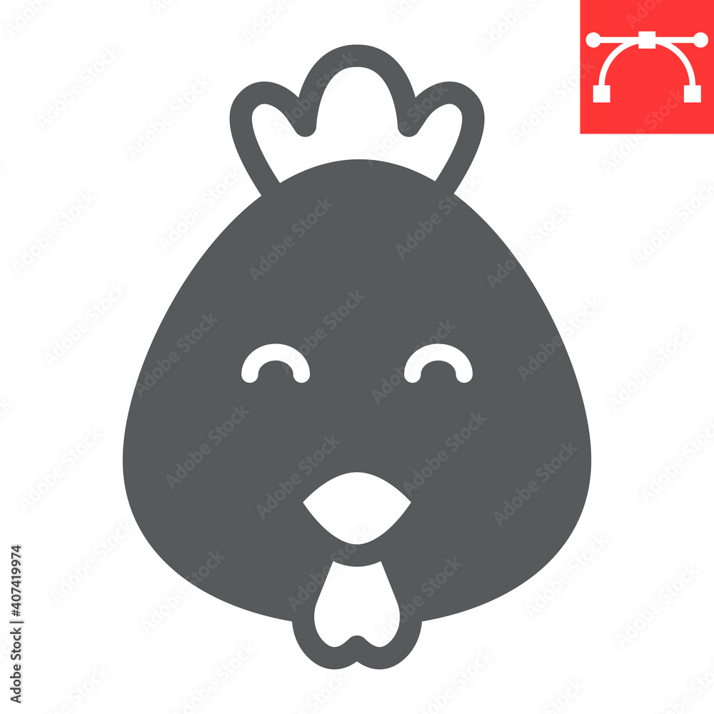Cute chicken glyph icon, poultry and hen, chick vector icon, vector graphics, editable stroke solid sign, eps 10. Cute chicken glyph icon, poultry and hen, chick vector icon, vector graphics, editable stroke solid sign, eps 10.