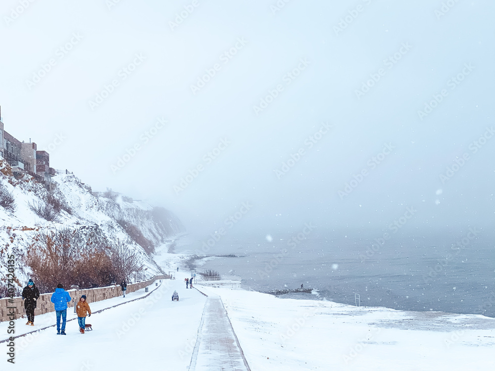 Obraz premium skiing in the mountains