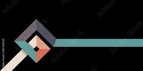 Simple retro style banner design with lines on black, stylish minimal template design for headline