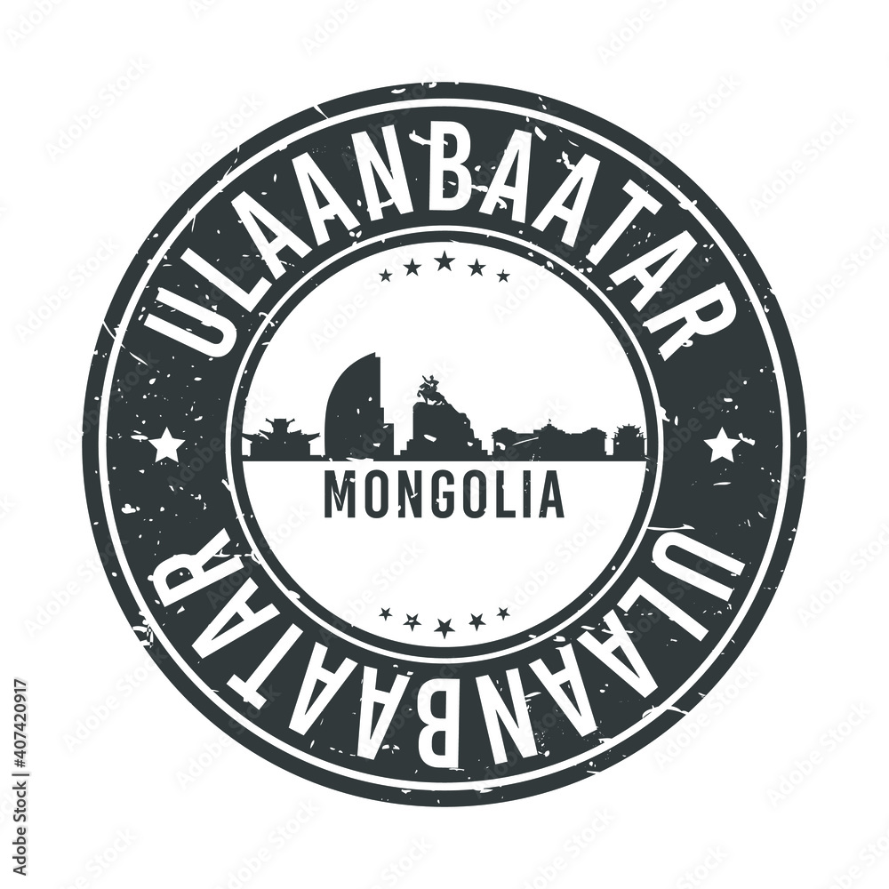 Ulaanbaatar, Mongolia Skyline Stamp. Round Postmark Icon City Design. Seal Vector Landmark Travel Badge. Ulaanbaatar, Mongolia Skyline Stamp. Round Postmark Icon City Design. Seal Vector Landmark Travel Badge.