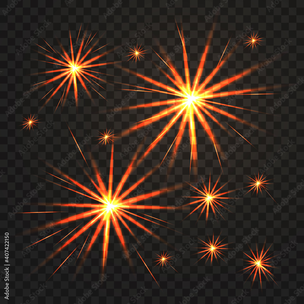 Vector set of different fireworks with shining sparks. Colorful pyrotechnics features elements. Realistic fiery fireworks on a transparent background. Fantastic luminous fire in the night sky. Vector set of different fireworks with shining sparks. Colorful pyrotechnics features elements. Realistic fiery fireworks on a transparent background. Fantastic luminous fire in the night sky.