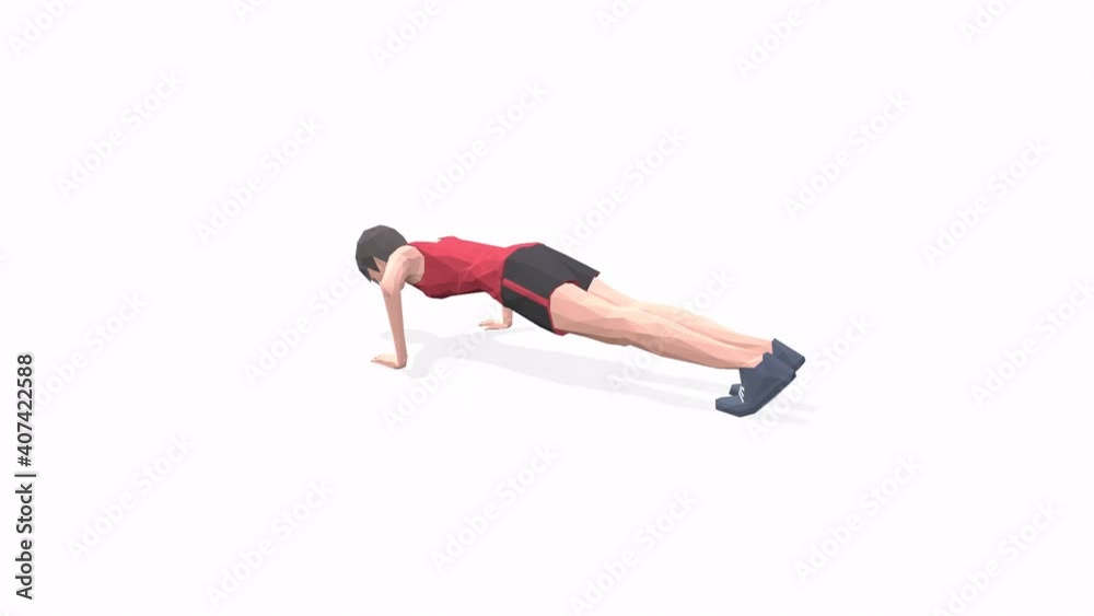 Woman exercise animation 3d model on a white background in the t-shirt. Low Poly Style. Turntable camera view Woman exercise animation 3d model on a white background in the t-shirt. Low Poly Style. Turntable camera view