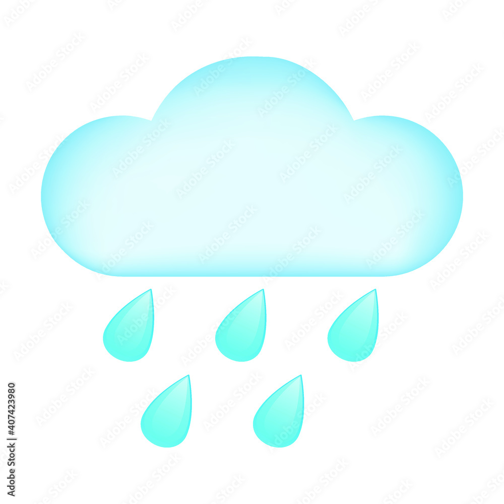 Weather Cloud with Rain Emoji Symbol. Raindrops Falling Rainy Day Symbol. Overcast Illustration Vector Design Art. Weather Cloud with Rain Emoji Symbol. Raindrops Falling Rainy Day Symbol. Overcast Illustration Vector Design Art.
