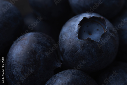 blueberries on a wooden background close up macro
