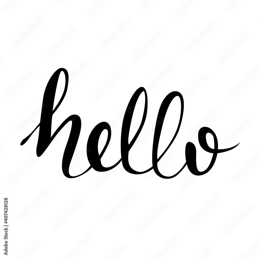 Hello lettering and calligraphy, Vector Hello lettering and calligraphy, Vector