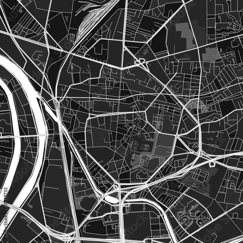 Saint-Denis, France dark vector art map