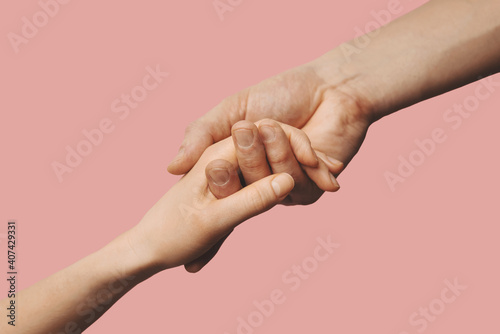 Tableau sur toile helping hand - support, assistance and charity concept
