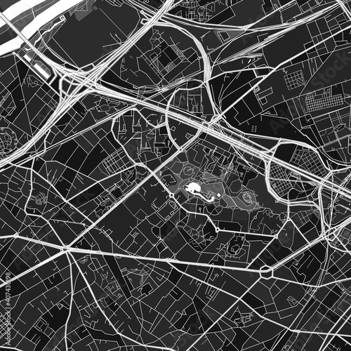 Nanterre, France dark vector art map