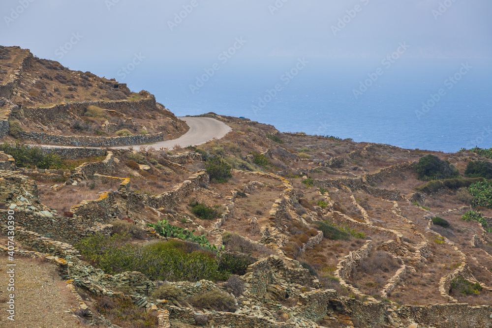 View of the coastline of the island Folegandros, Greece. View of the coastline of the island Folegandros, Greece.