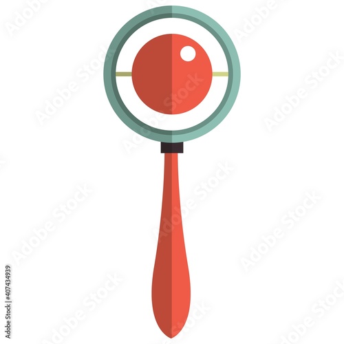 Baby rattle toy icon, flat vector isolated illustration.