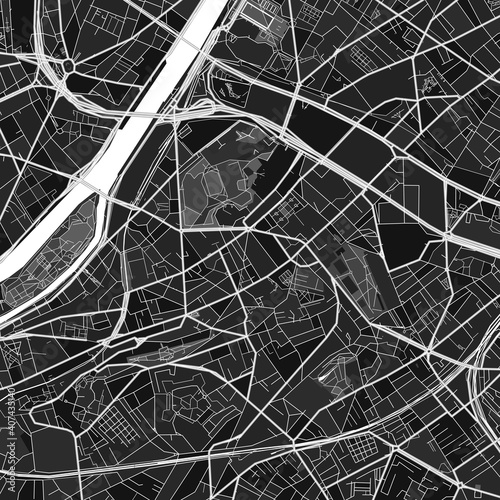 Issy-les-Moulineaux, France dark vector art map