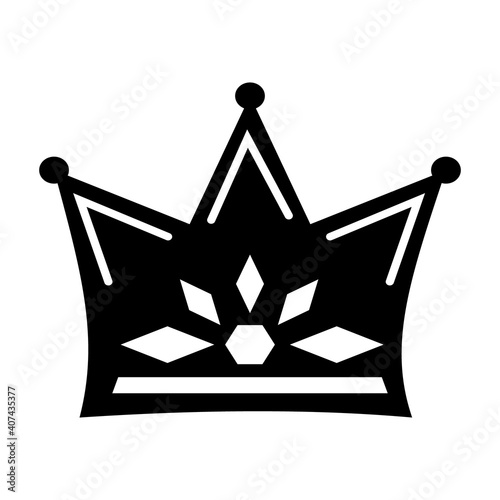 crown, black stencil or silhouette, isolated vector illustration in flat style, icon, design, decoration, logo, coloring