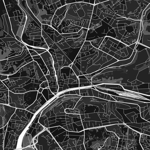 Quimper, France dark vector art map