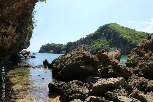 rocks and sea