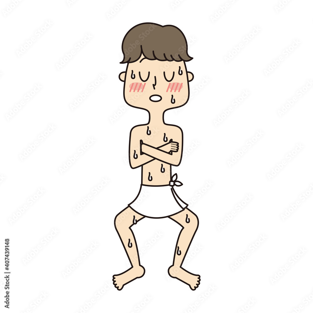 Fototapeta premium サウナで気持ちよく汗を流している若い男性