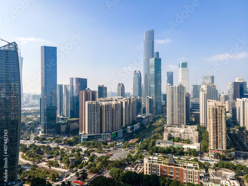 Aerial photography of Guangzhou  China  urban architectural landscape