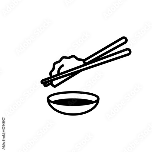 Dumpling or Gyoza with Shoyu icon.