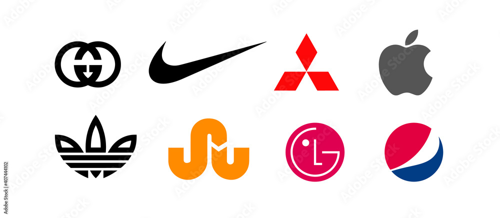 Логотипы разных брэндов, круглые логотипы компаний, logos of famous