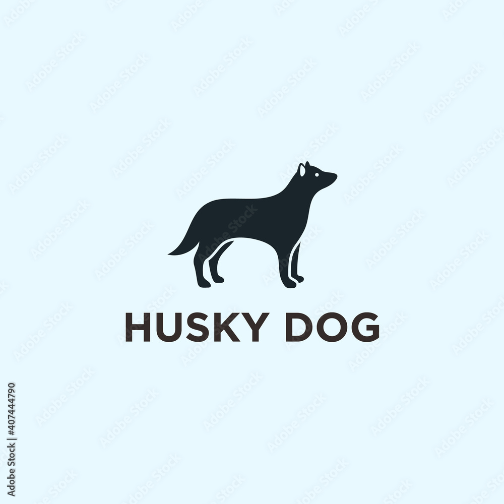 abstract dog logo. husky dog icon