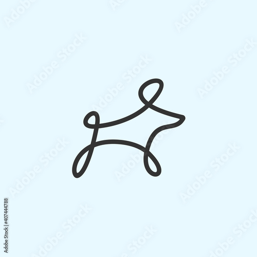 abstract dog logo. husky dog icon