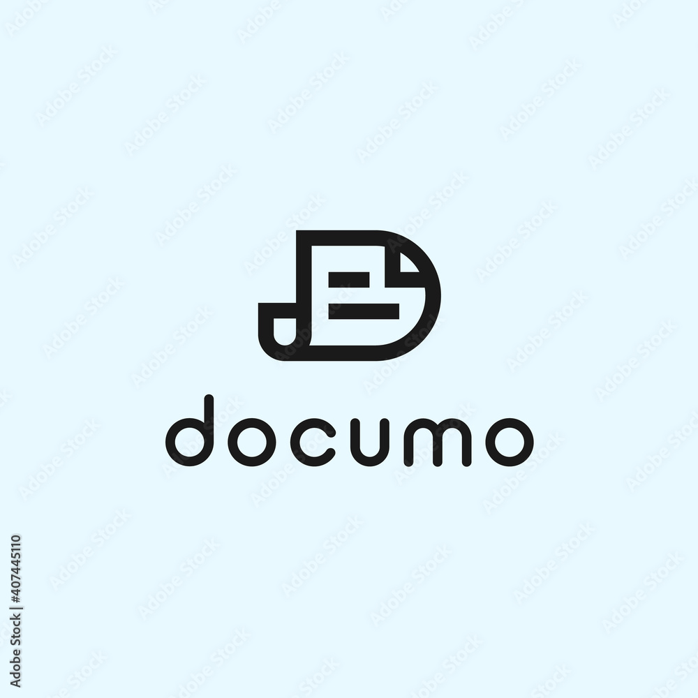 Fototapeta premium abstract d logo. document icon