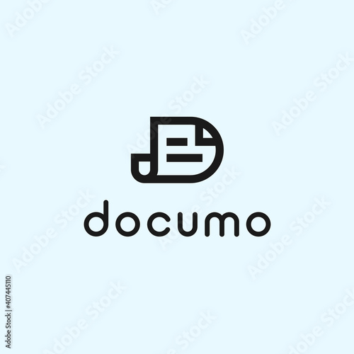 abstract d logo. document icon