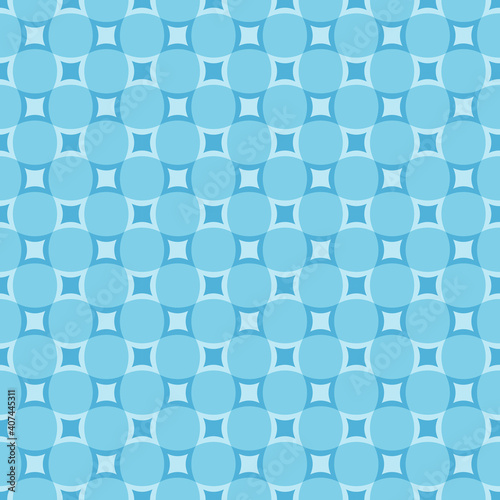 Geometric vector seamless pattern. Background of various blue squares