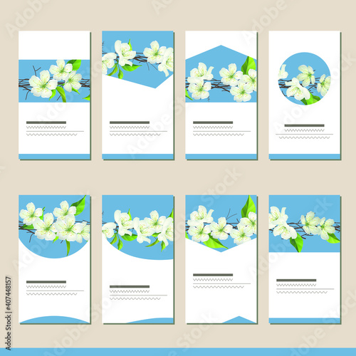 Set with different floral templates. Cards for your design