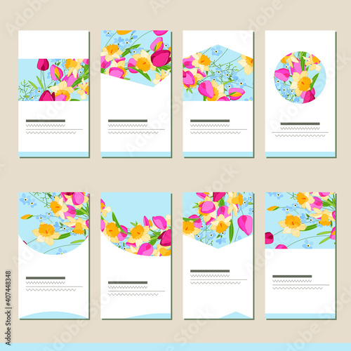 Set with different floral templates. Cards for your design