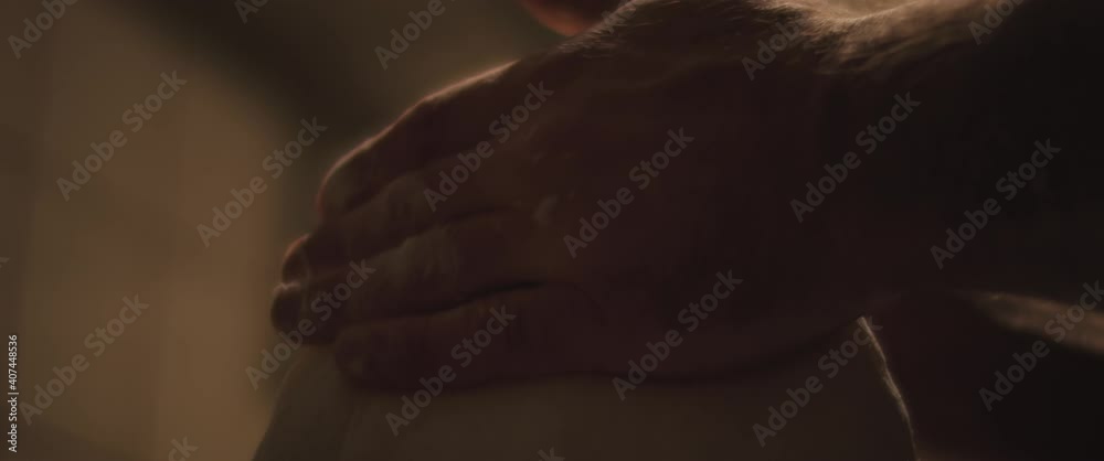 Chef slowly kneading traditional pizza dough in a restaurant kitchen. Close up, slow motion Chef slowly kneading traditional pizza dough in a restaurant kitchen. Close up, slow motion