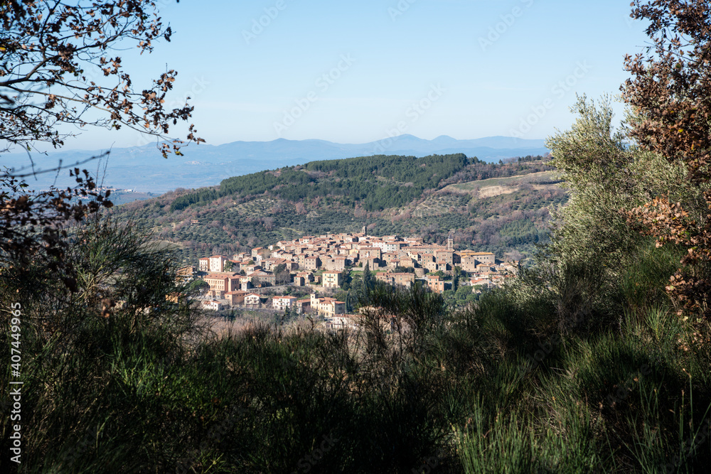 Panorama di Seggiano, in Val d'Orcia (Siena)
