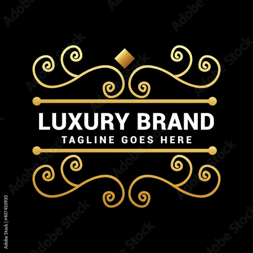 Luxury brand desing logo vector template.