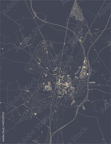Obraz na plátne map of the city of Winchester, England, UK