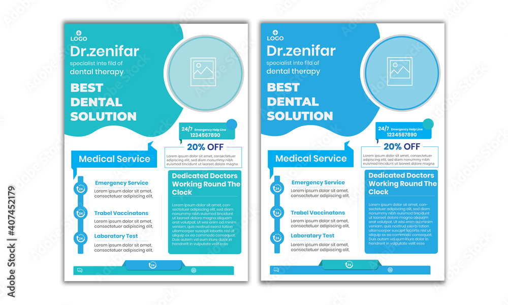 flyer design for dental and medical, health care print-ready file for business use trendy unique design A4 size minimal design flyer design for dental and medical, health care print-ready file for business use trendy unique design A4 size minimal design