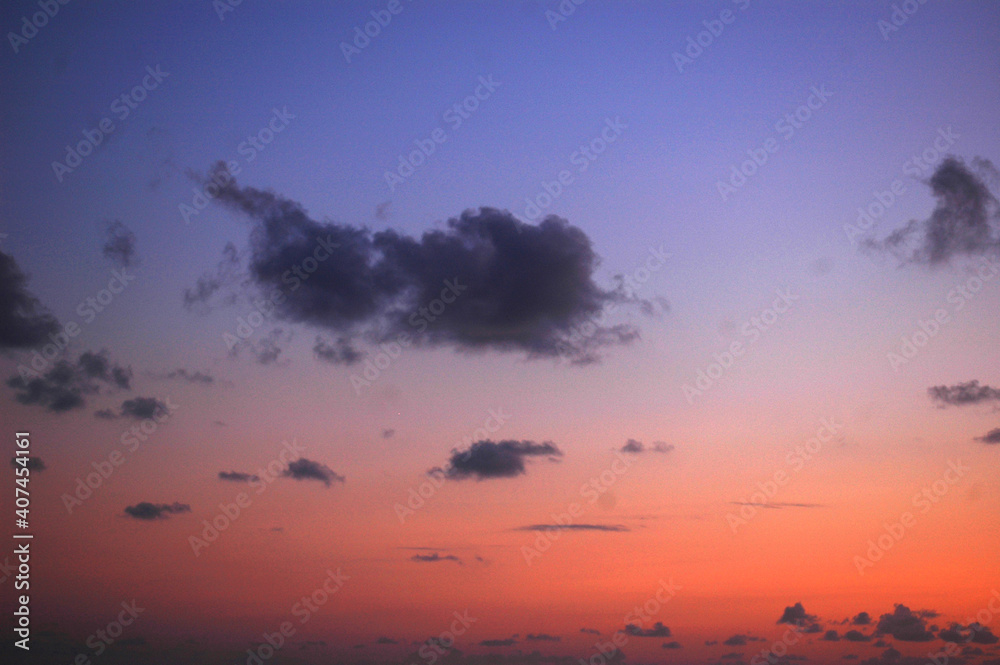 sunset over the ocean with clouds