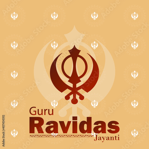 Vector illustration background with text for Guru Ravidas jayanti. photo