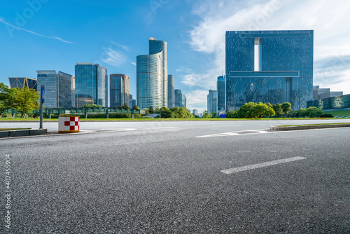 Roads and architectural landscape of modern Chinese cities.