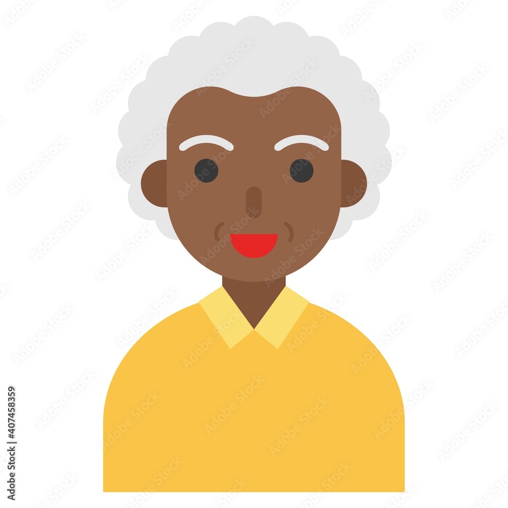 Elderly Woman avatar flat icon, vector illustration Elderly Woman avatar flat icon, vector illustration