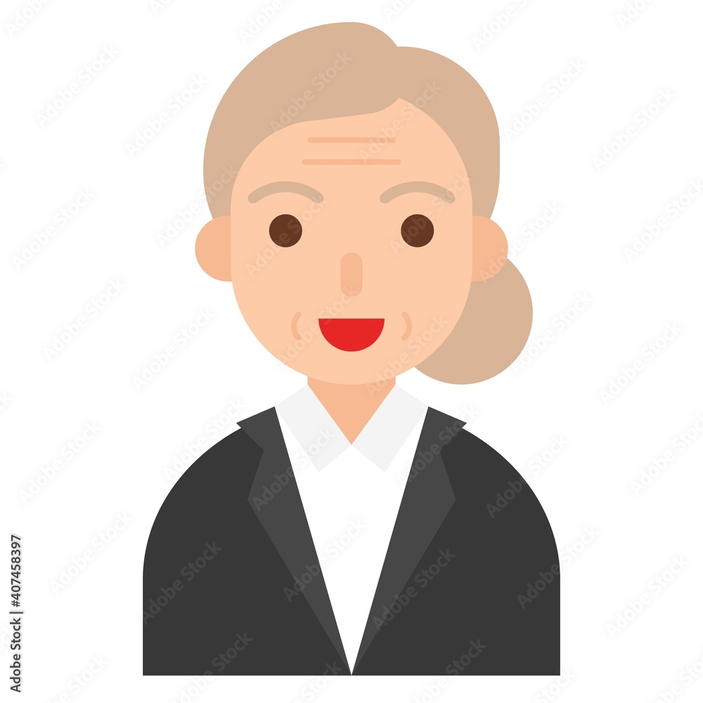 Elderly Woman avatar flat icon, vector illustration Elderly Woman avatar flat icon, vector illustration