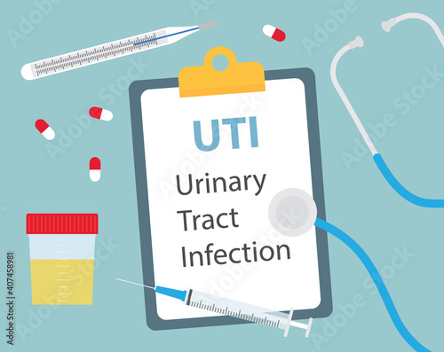 UTI Urinary Tract Infection medical concept - vector illustration